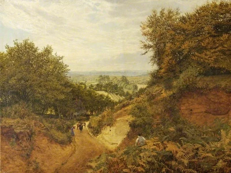 1840-Frank Walton - Vista da Leith Hill, Dorking, Surrey - Galleria d'arte Russell-Cotes